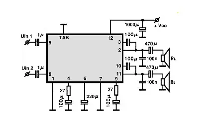 LA4190 electronic component with associated schematic circuit diagram