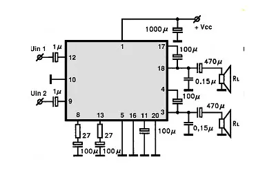 LA4195 electronic component with associated schematic circuit diagram