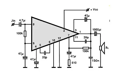 LA4230 electronic component with associated schematic circuit diagram