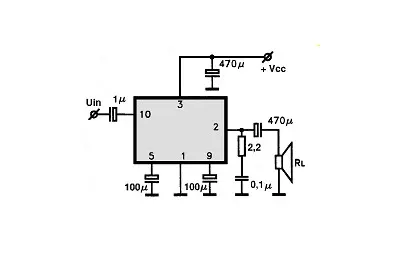 LA4265 electronic component with associated schematic circuit diagram