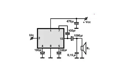 LA4400 electronic component with associated schematic circuit diagram