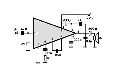 LA4420 electronic component with associated schematic circuit diagram