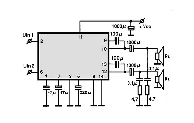 LA4440 electronic component with associated schematic circuit diagram