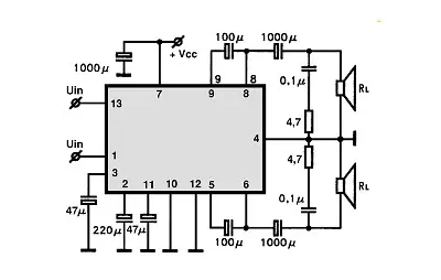 LA4446 electronic component with associated schematic circuit diagram