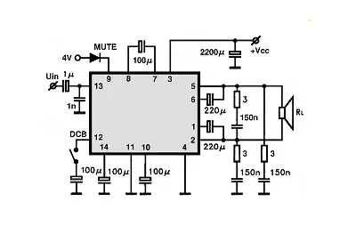 LA4470 electronic component with associated schematic circuit diagram