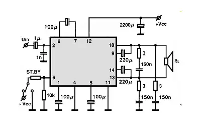 LA4491 electronic component with associated schematic circuit diagram