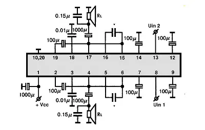 LA4500 electronic component with associated schematic circuit diagram