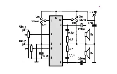 LA4535M electronic component with associated schematic circuit diagram