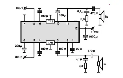 LA4558 electronic component with associated schematic circuit diagram