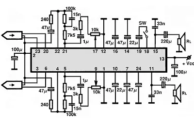 LA4560M electronic component with associated schematic circuit diagram