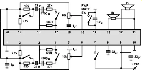 LA4571MB electronic component with associated schematic circuit diagram