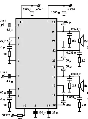 LA4620 electronic component with associated schematic circuit diagram