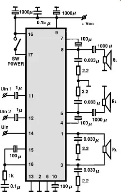 LA4630N electronic component with associated schematic circuit diagram