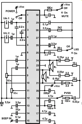 LA4805V electronic component with associated schematic circuit diagram