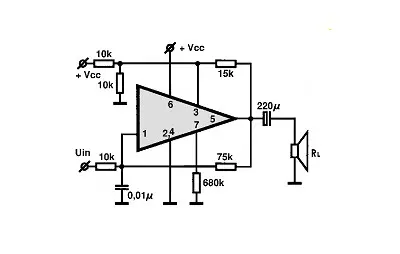 LM13080 electronic component with associated schematic circuit diagram