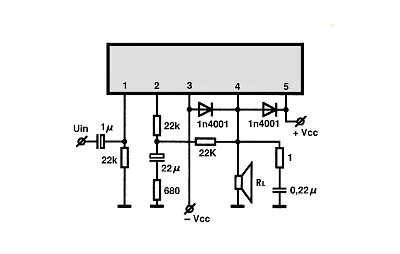 LM1875 electronic component with associated schematic circuit diagram