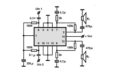 LM1877N-N-8 electronic component with associated schematic circuit diagram