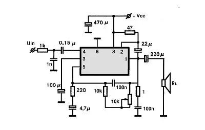 LM1893 electronic component with associated schematic circuit diagram