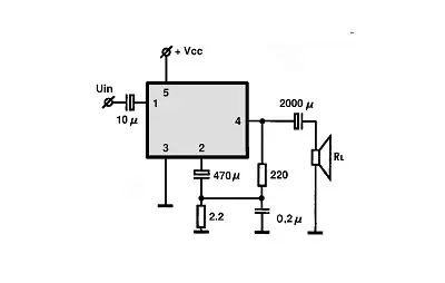 LM2002A electronic component with associated schematic circuit diagram