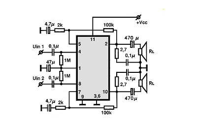 LM2877 electronics circuit