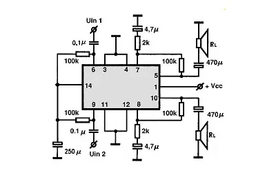 LM379S electronic component with associated schematic circuit diagram