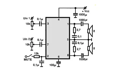 LM4755T electronic component with associated schematic circuit diagram