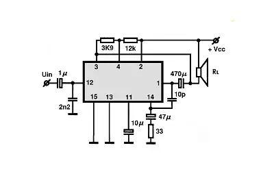 M5106P electronic component with associated schematic circuit diagram