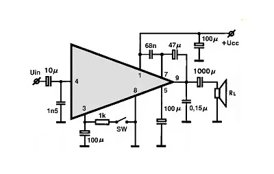 M51103L electronic component with associated schematic circuit diagram