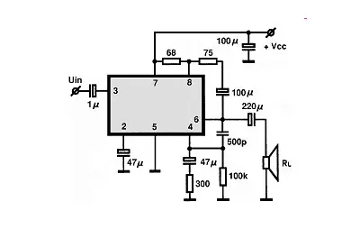 M51501L electronic component with associated schematic circuit diagram