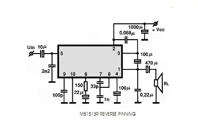 M51513L electronic component with associated schematic circuit diagram