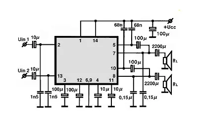 M51515BL electronic component with associated schematic circuit diagram