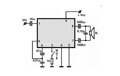 M51516L electronic component with associated schematic circuit diagram