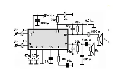 M51602P electronic component with associated schematic circuit diagram