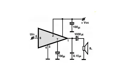 MB3712 electronic component with associated schematic circuit diagram