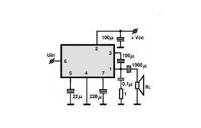 MB3714A electronic component with associated schematic circuit diagram