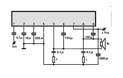 MB3735 electronic component with associated schematic circuit diagram