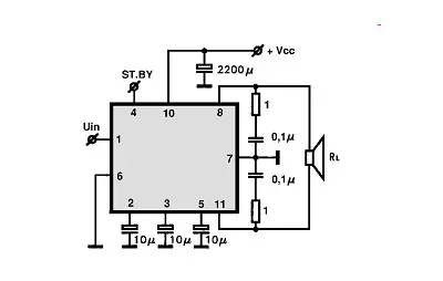 MB3736 electronic component with associated schematic circuit diagram