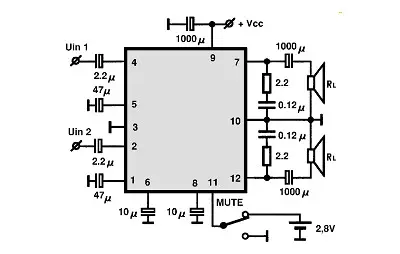 MC13500T2 electronic component with associated schematic circuit diagram