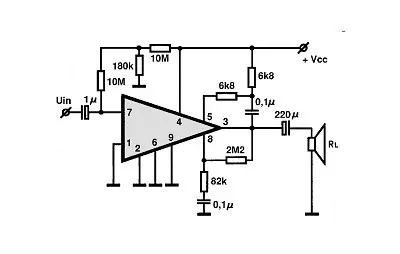 MFC9020 electronic component with associated schematic circuit diagram