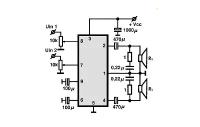 NJM2073S electronic component with associated schematic circuit diagram