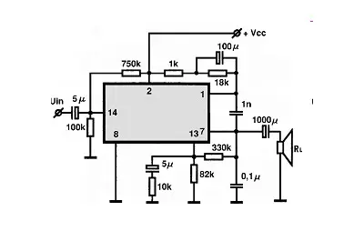 PA246 electronic component with associated schematic circuit diagram