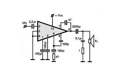 STK024 electronic component with associated schematic circuit diagram