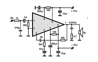 STK060 electronic component with associated schematic circuit diagram