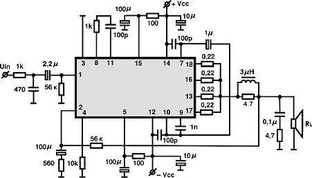 STK4046II electronic component with associated schematic circuit diagram