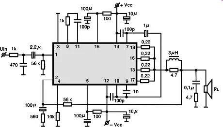 STK4046XI electronic component with associated schematic circuit diagram