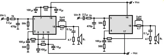 STK4100MK5 electronic component with associated schematic circuit diagram