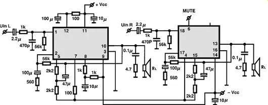 STK4101II electronic component with associated schematic circuit diagram