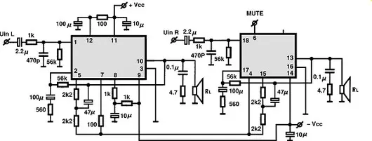 STK4102II electronic component with associated schematic circuit diagram