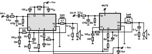 STK4111V electronic component with associated schematic circuit diagram