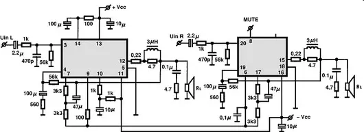 STK4141X electronic component with associated schematic circuit diagram